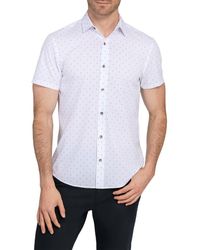 W.r.k. - Trim Fit Abstract Star Print Short Sleeve Performance Button-Up Shirt - Lyst
