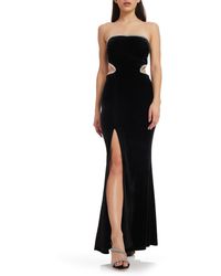 Dress the Population - Ariana Cutout Strapless Stretch Velvet Gown - Lyst