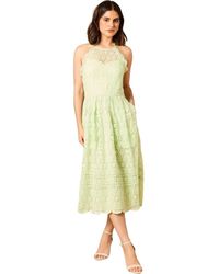 Oasis - Lace Detail Halterneck Midi Dress - Lyst