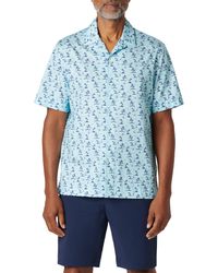 Bugatchi - Cole Palm Tree Print Short Sleeve Button-up Camp Shirt - Lyst