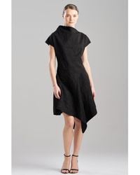 Natori - Embroidered Faux Suede Assymetric Hem Dress - Lyst