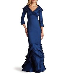 Tadashi Shoji - Ruffle Detail Fit & Flare Taffeta Gown - Lyst