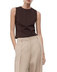 Mango - Fitted Front Zip Sleeveless Top - Lyst