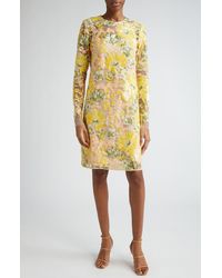 Lela Rose - Sequin Embroidered Long Sleeve Shift Dress - Lyst