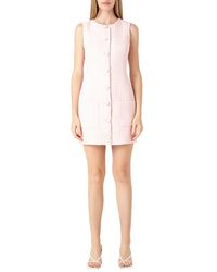 Endless Rose - Sequin Tweed Button-Up Minidress - Lyst