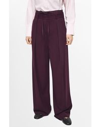 Mango - Double Waist High Rise Straight Leg Pants - Lyst