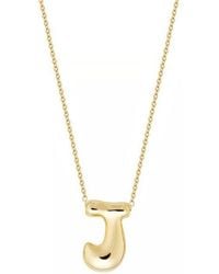 Jane Basch - Puffed Initial Pendant Necklace - Lyst