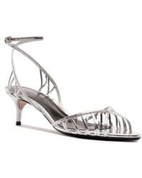 Alexandre Birman - Solene Kitten Heel Cage Sandal - Lyst