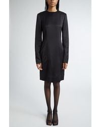 TOTEME - Long Sleeve Double Face Satin Shift Dress - Lyst