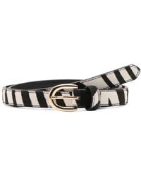 Mango - Animal Print Calf Hair Belt - Lyst