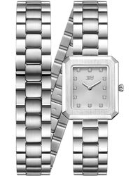 JBW - Arc Lab-created Diamond Double Wrap Bracelet Watch - Lyst