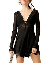 Free People - Rendezvous Lace Trim Top - Lyst
