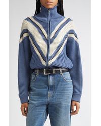 Golden Goose - Journey Odilia Chevron Stripe Virgin Wool Zip Cardigan - Lyst