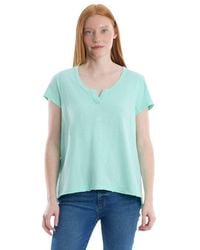 Wilt - Short Sleeve Placket Hi-Lo Tee - Lyst