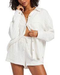 Billabong - Right On Cotton Gauze Cover-up Shirt - Lyst