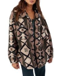 O'neill Sportswear - Heath Geo Print High Pile Fleece Jacket - Lyst