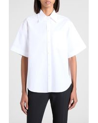 McQueen - Cotton Poplin Button-Up Shirt - Lyst