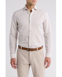 Nordstrom - Trim Fit Solid Linen & Cotton Dress Shirt - Lyst