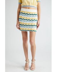 Casablancabrand - Bouclé Wave Colorblock Crochet Cotton Blend Miniskirt - Lyst