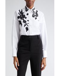 Dolce & Gabbana - Floral Lace High-low Button-up Shirt - Lyst