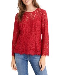 J.Crew - J. Crew Lace Top With Built-in Camisole - Lyst