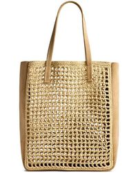 KHAITE - Small Zoe Woven Raffia & Suede Tote - Lyst