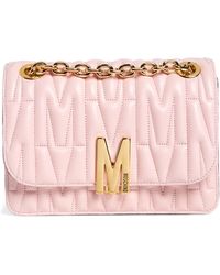 Moschino - Medium M Logo Quilted Leather Shoulder Bag - Lyst