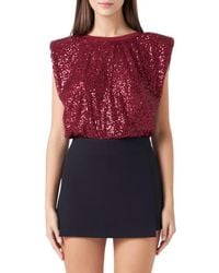 Endless Rose - Sequin Shoulder Pad Top - Lyst