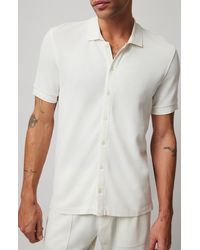 ATM - Cotton Piqué Short Sleeve Button-up Shirt - Lyst