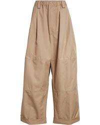MERYLL ROGGE - Workwear Cuff Hem Cotton Wide Leg Pants - Lyst