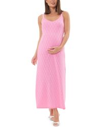 Ripe Maternity - Skyla Sleeveless Pointelle Knit Midi Maternity Dress - Lyst