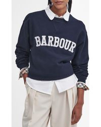 Barbour - Northumberland Logo Embroidered Cotton Graphic Sweatshirt - Lyst