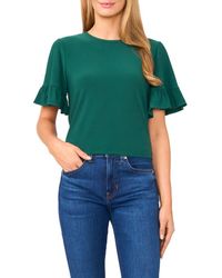 Cece - Ruffle High-Low Crepe Knit Top - Lyst