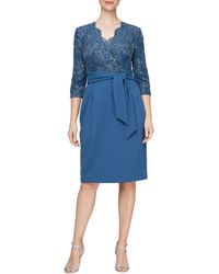 Alex Evenings - Sequin Embroidery Cocktail Sheath Dress - Lyst