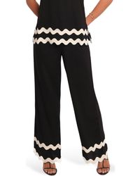 Petal & Pup - Taliah Rickrack Trim Wide Leg Pants - Lyst