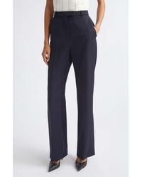 McQueen - High Waist Wool Straight Leg Pants - Lyst