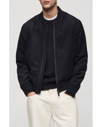 Mango - Faux Suede Bomber Jacket - Lyst