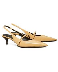 Tory Burch - Double T Buckle Slingback Mary Jane Kitten Heel Pump - Lyst