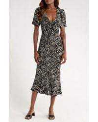 Reformation - Tyra Floral Short Sleeve Midi Dress - Lyst