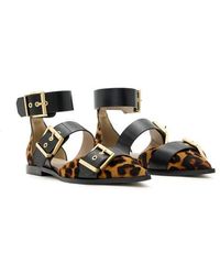 AllSaints - Sutton Ankle Strap Pointed Toe Flat - Lyst