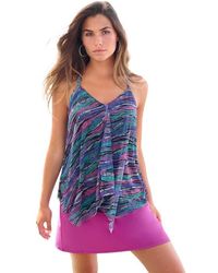 Swim 365 - Longer-Length Mesh Tankini Top - Lyst