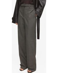 Mango - Belted Pleated Straight Leg Pants - Lyst