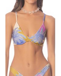 Maaji - Periwinkle Palms Irene Reversible Underwire Bikini Top - Lyst