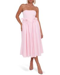 Petal & Pup - Seren Strapless Midi Dress - Lyst