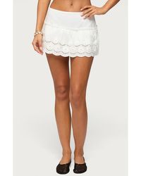 Edikted - Iriana Cotton Eyelet Miniskort - Lyst