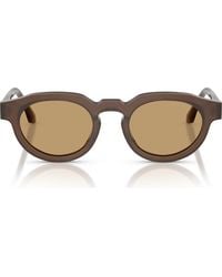 Armani - 47Mm Round Sunglasses - Lyst