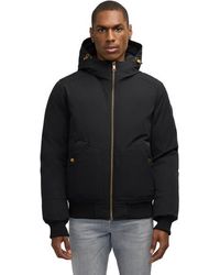 Pajar - Pine Bomber With Fixed Hood And Detachable Fur Trim - Lyst