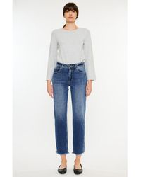 Kancan - Nancy Essentials High Rise Slim Straight Leg Jeans - Lyst