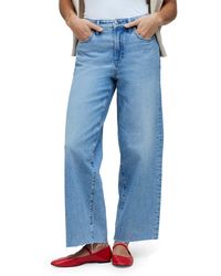 Madewell - The Perfect Raw Hem Wide Leg Crop Jeans - Lyst