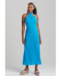 Natori - Cotton Gauze Maxi Cover-Up Halter Dress - Lyst